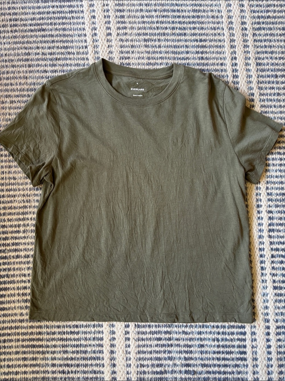 Everlane 100% Cotton Olive Green Short-Sleeve Crewneck Tee